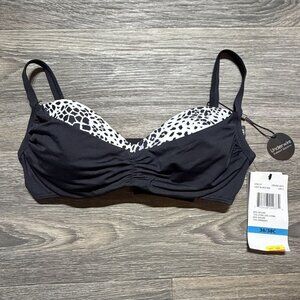 Coco Reef Diva Power Underwire Bikini Top 36/38D Harmony Mix Bra Animal Print